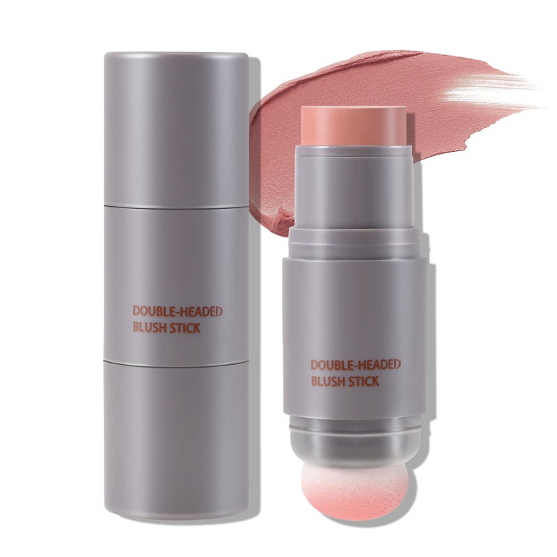Boobeen Double-Head Cream Blush Stick - Lightweight Long-Lasting Color Natural Makeup Stick for Cheek, Lip and Eye - Dewy Finish for All Skin Tones - Image 1