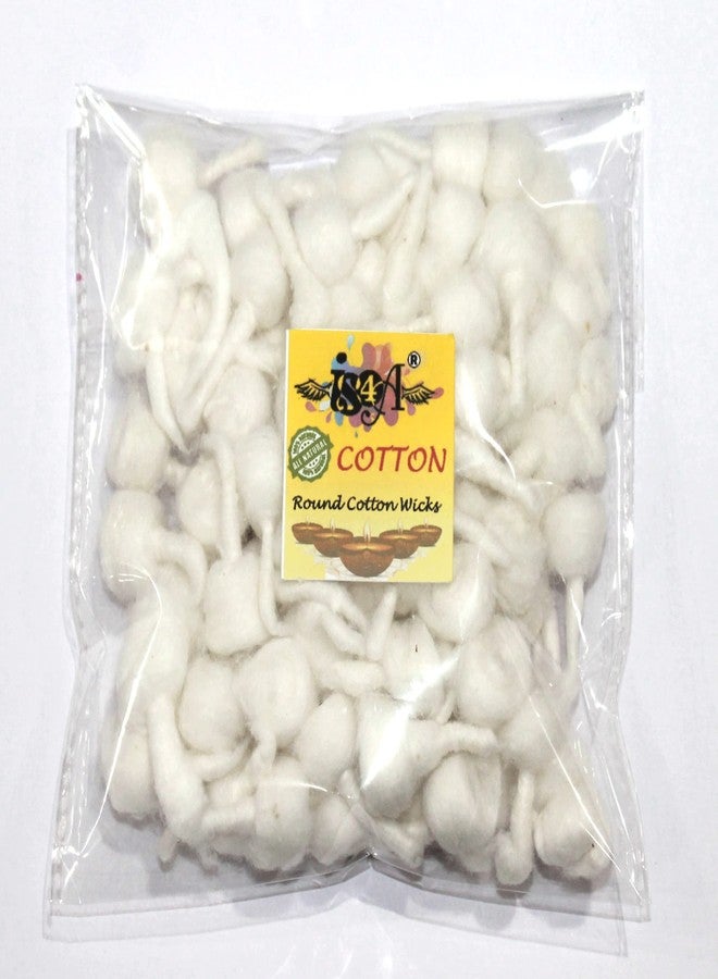 IS4A 200 pc Round Cotton Wicks for Mandir Puja Pooja Jyot Batti Oil Lamp Diya All Occasions. Ideal Brass, Clay Home Temple 25gm (200pc), White - Image 2