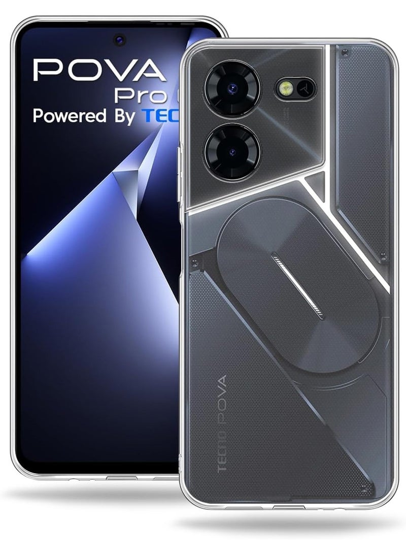 Techie غطاء Tecno Pova 5 Pro 5G - غطاء شفاف رقيق من TPU مع زوايا ناعمة مقاوم للصدمات ومضاد لبصمات الأصابع للظهر لحماية Tecno Pova 5 Pro 5G - Image 1