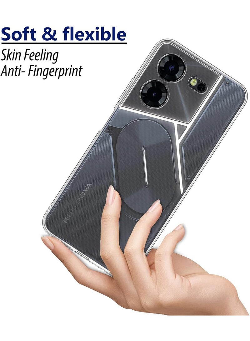 Techie غطاء Tecno Pova 5 Pro 5G - غطاء شفاف رقيق من TPU مع زوايا ناعمة مقاوم للصدمات ومضاد لبصمات الأصابع للظهر لحماية Tecno Pova 5 Pro 5G - Image 5