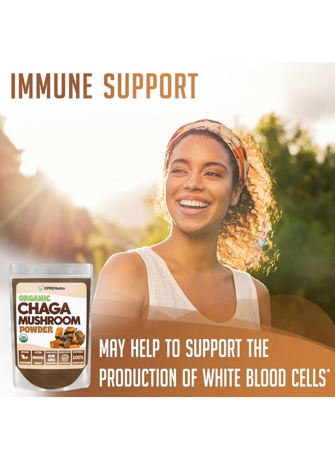 XPRS Nutra - Organic Chaga Mushroom Powder Premium Usda Organic Chaga Mushrooms Powder Chaga Powder Supports Immune Health Vegan Friendly Superfood For Chaga Tea And Beverages (16 Oz) - Image 1