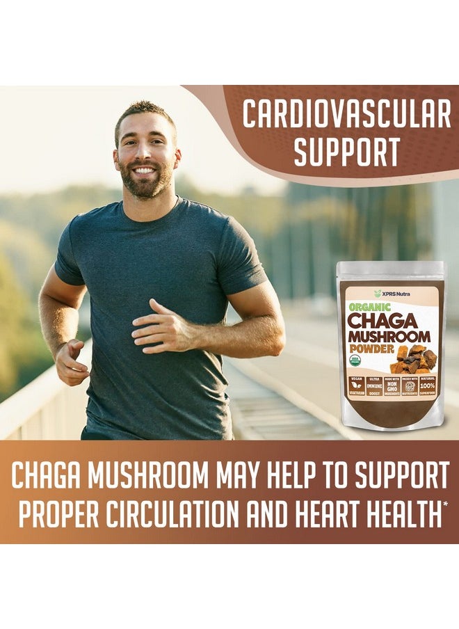 XPRS Nutra - Organic Chaga Mushroom Powder Premium Usda Organic Chaga Mushrooms Powder Chaga Powder Supports Immune Health Vegan Friendly Superfood For Chaga Tea And Beverages (16 Oz) - Image 1