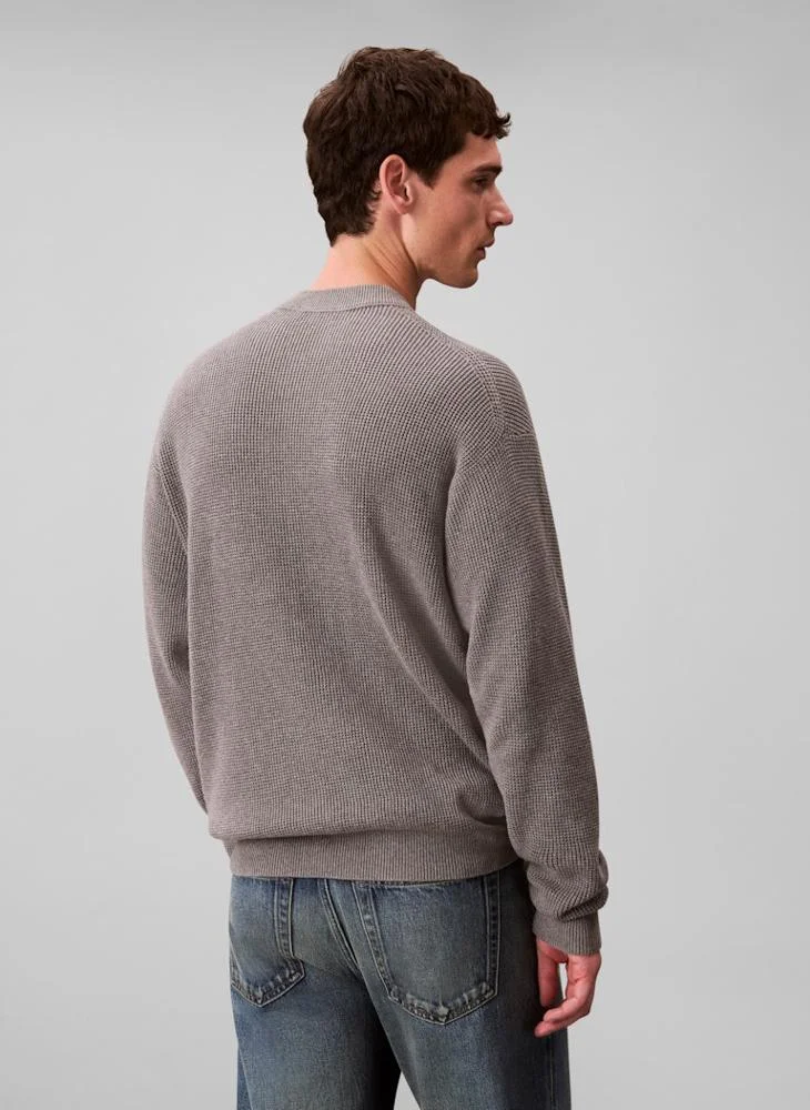 Calvin Klein Jeans Waffle Cotton Monogram Jumper