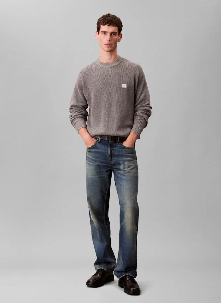 Calvin Klein Jeans Waffle Cotton Monogram Jumper