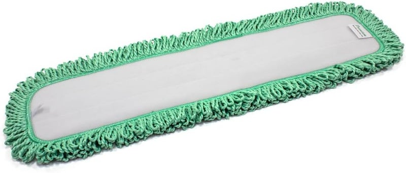 Real Clean 24 Inch Green Fringe Microfiber Dust Mop Pads (Pack of 2) - Image 2