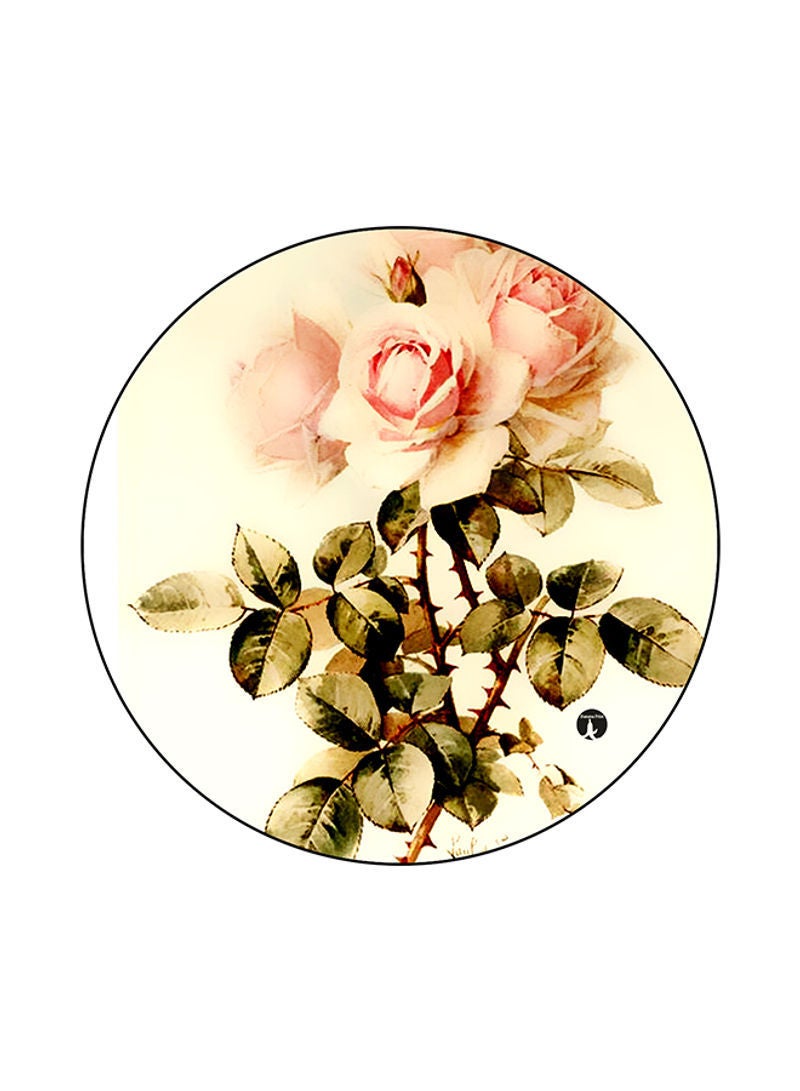 Flowers Printed Round Mouse Pad Multicolour