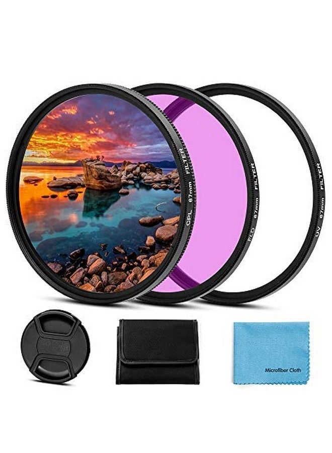 Sedremm 52Mm Filter Kit Universal Uv Cpl Fld Filter Set Uv Protection Filter Circular Polarizing Filter Fluorescent Filter With Lens Cap Replacement For Canon Nikon Sony Pentax Olympus Fuji Camera  - Image 1