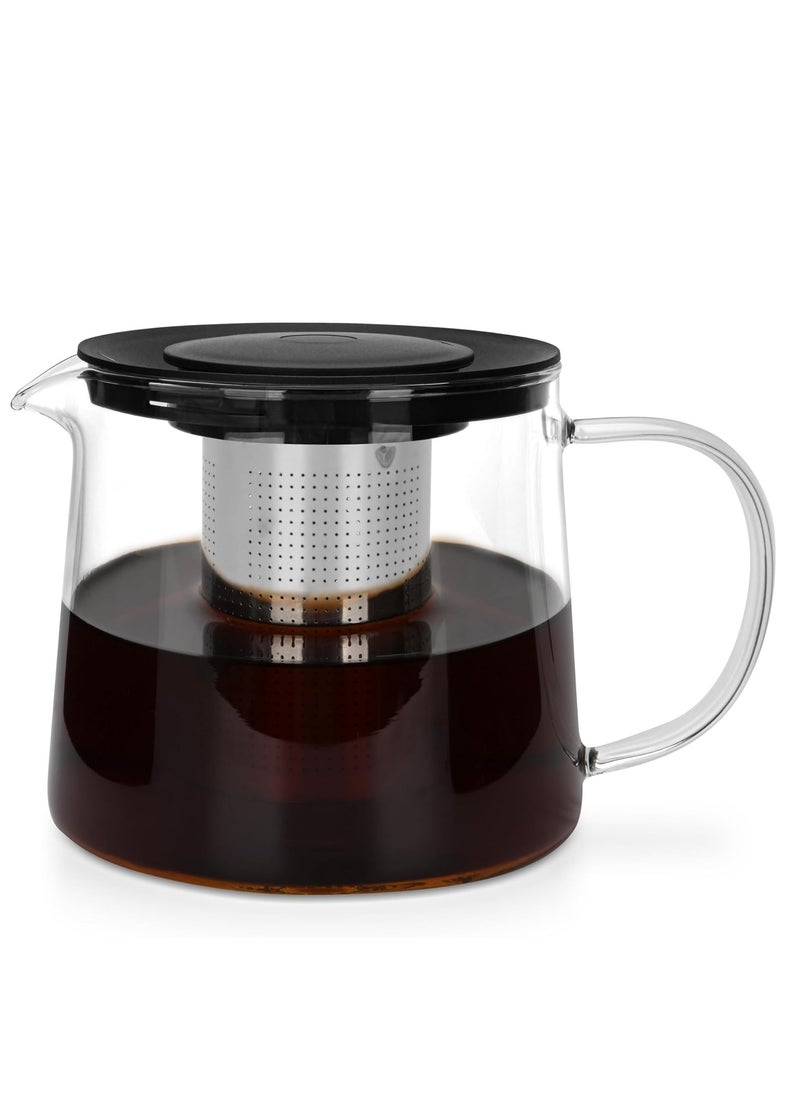Fissman Glass Tea Pot with Stainless Steel Filter 1500mL, Borosilicate Glass Tea Pot Infuser, Great For Loose Leaf Tea, Blooming Tea, Tea Bags & Fruit Infused Water  - Image 1
