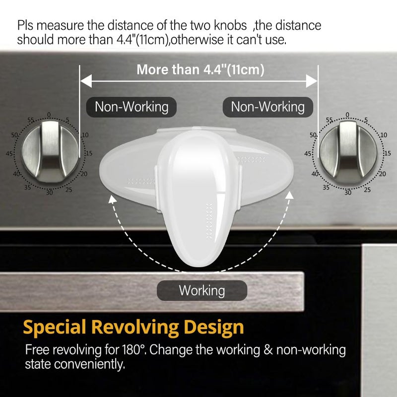 EUDEMON 1 Pack Childproof Oven Door Lock, Oven Front Lock Easy to Install & Heat-Resistant Material no Tools Need or Drill (White)(ONLY for Flat Surface) - Image 2