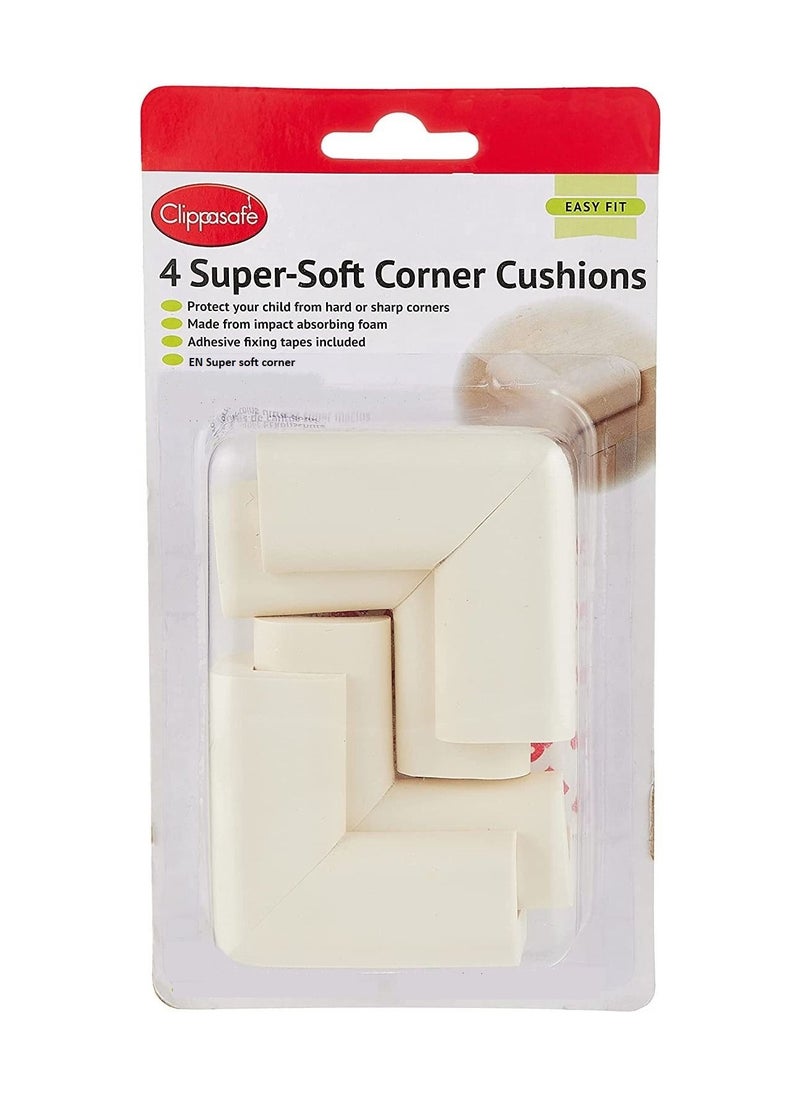 Clippasafe Baby/Kids/Child Safety Premium Super-Soft Corner Cushions 4 Pack  - Image 1