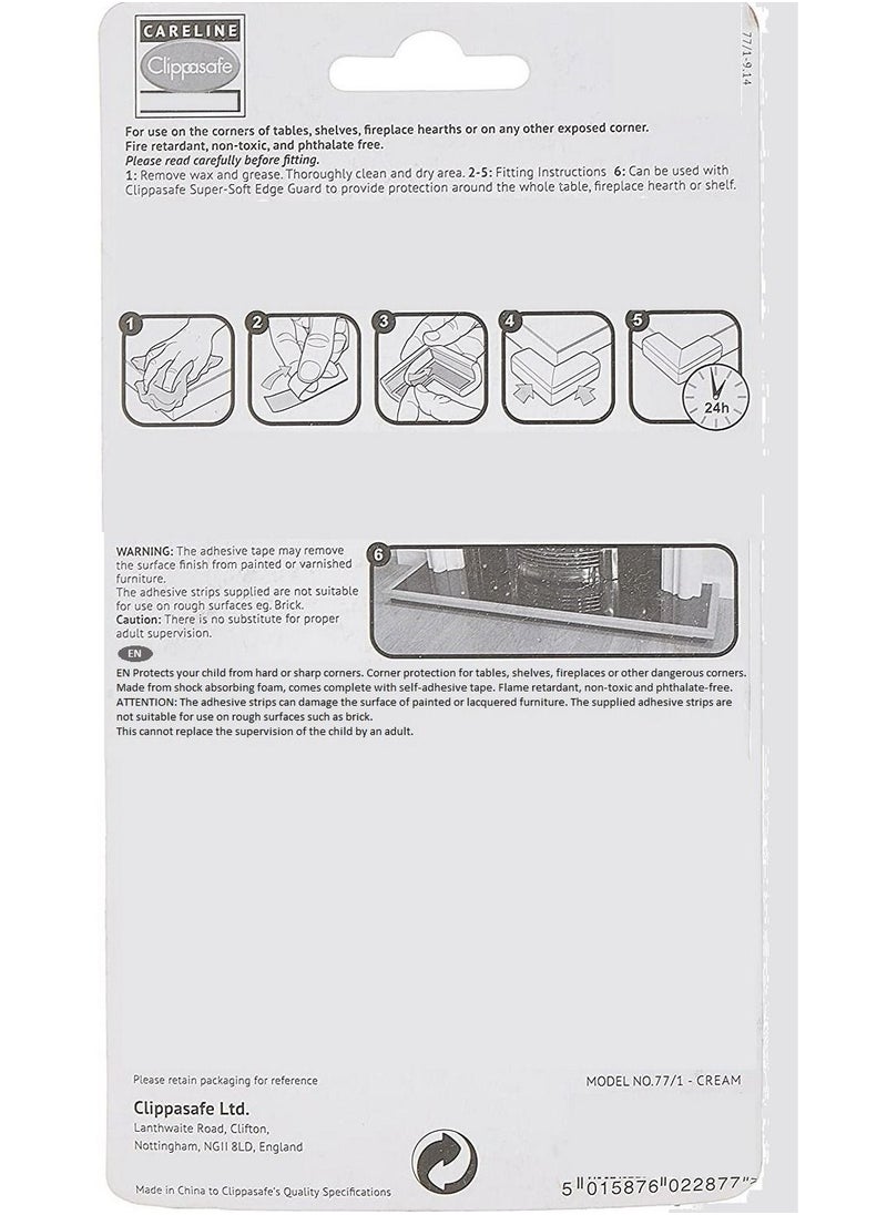 Clippasafe Baby/Kids/Child Safety Premium Super-Soft Corner Cushions 4 Pack  - Image 2