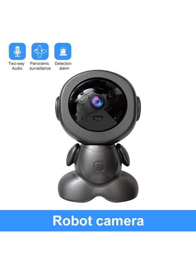 Equipped with a 3-megapixel (3PM) HD Wifi robot camera with 360° panoramic view, automatic rotation tracking, HD night vision, two-way intercom, and support for TF card/cloud storage, suitable for home/store/office security - Image 2