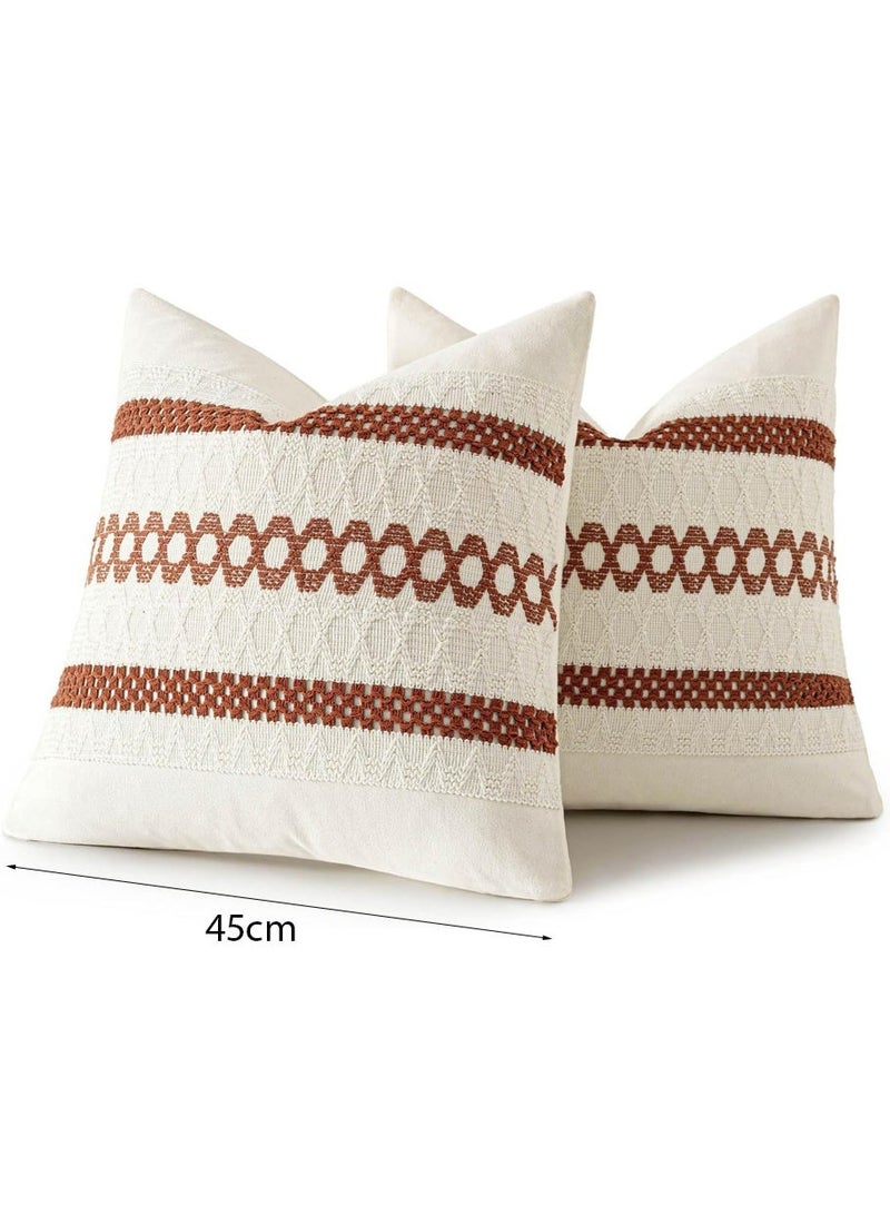 2 pieces of pillow covers, Bohemian style, geometric modern patterns, suitable for sofas, bedrooms, living rooms and other places. (18 x 18 inches) - Image 5