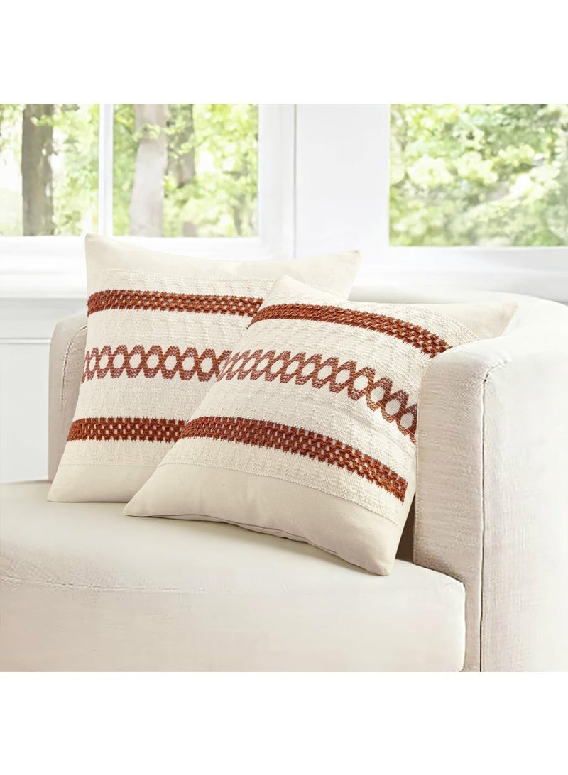 2 pieces of pillow covers, Bohemian style, geometric modern patterns, suitable for sofas, bedrooms, living rooms and other places. (18 x 18 inches) - Image 4