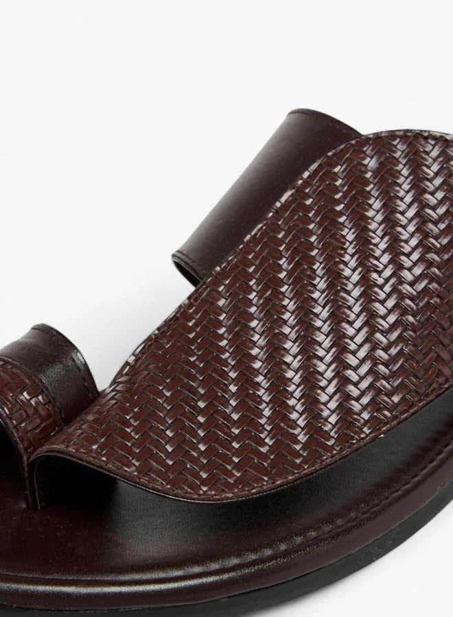 LBL by Shoexpress BROWN Textured Arabic Sandals for Men | Best Price UAE
