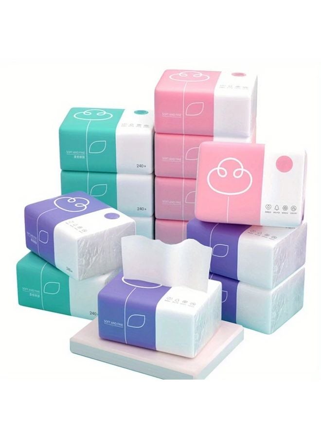 6pcs High Quality 4 Layer Paper Towels 240 Sheets Random Color Absorbent For Home Office - Image 5