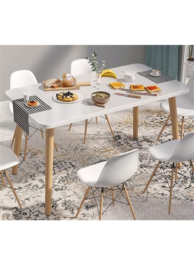 طاولة الطعام الحديثة ، طاولة المطبخ الخشبية المستطيلة مكتب القهوة مع الساقين الصلبة ، طاولة الإفطار البسيطة مكتب الاجتماعات لغرفة الطعام المنزلية مكتب غرفة المعيشة (مستطيل ، 120 * 60 سم) - Image 1