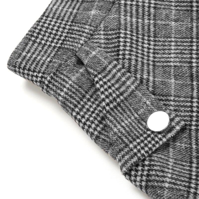 IDEALSANXUN Plaid Skirts for Women Fall Winter High Waisted A Line Wool Tartan Long Pleated Maxi Skirt, Plaid Grid Black, M - Image 3