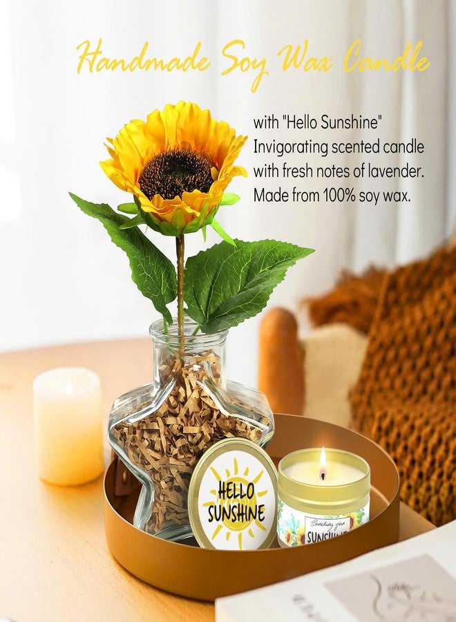 Frerdui Sunflower Initial Gifts, Get Well Soon Gifts, Self Care Spa Birthday Gifts for Women Monogrammed Gifts, Sunshine Gift Baskets, Personalized Gifts, M - Image 5