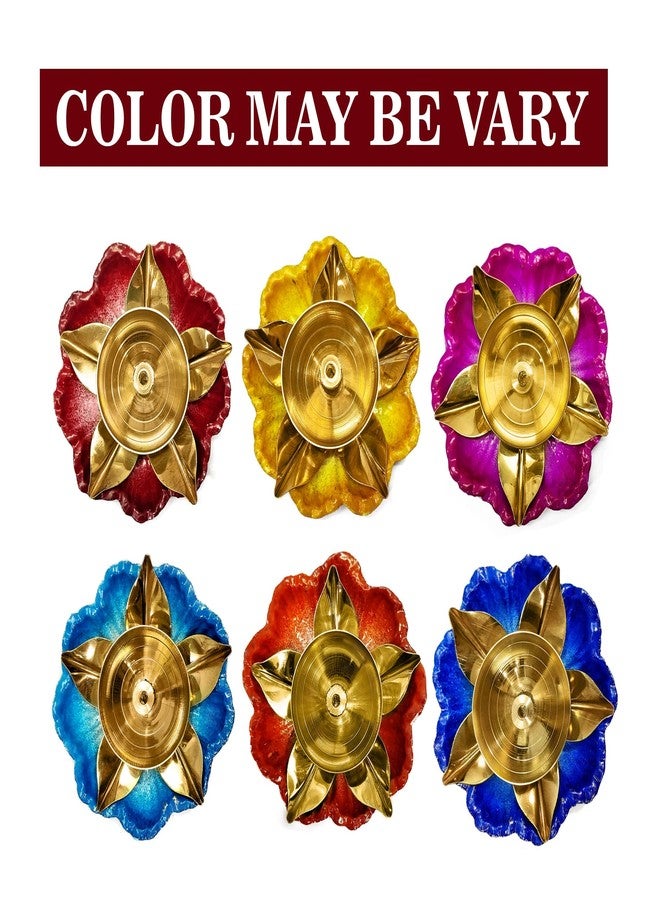 SATVIK STORE ساتفيك، قطعتان، مصباح ديا بتصميم زهرة اللوتس من أمايرا. مصباح ديا مزخرف على شكل زهرة، حامل شموع ديوالي، حامل شموع صغيرة، مصباح زيت، ديكور داخلي، مصباح طاولة، هدية مثالية لحفلات الانتقال إلى منزل جديد. - Image 2