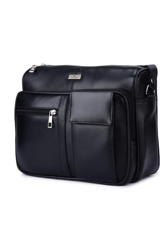 حقيبة كتف جلدية سوداء للنساء من K London - حقيبة بحزام واحد قابل للتعديل (KL_189_Black) - Image 2