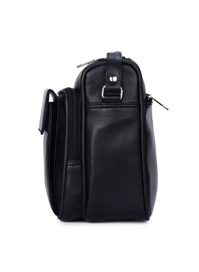 حقيبة كتف جلدية سوداء للنساء من K London - حقيبة بحزام واحد قابل للتعديل (KL_189_Black) - Image 3