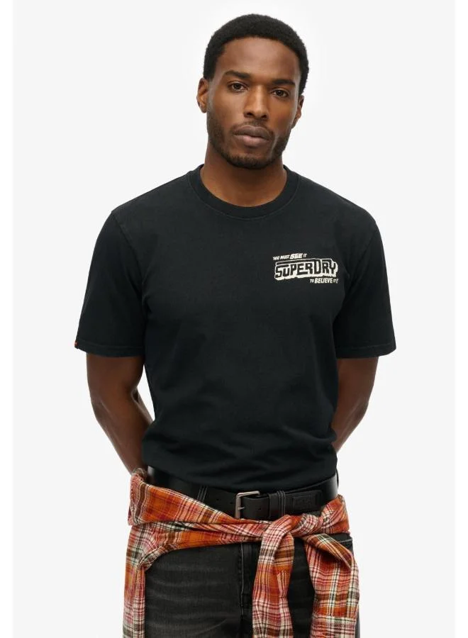 سوبر دراي تي شيرت جرافيك بي-موفي فضفاض