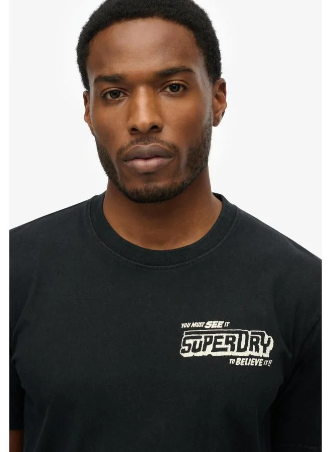 سوبر دراي تي شيرت جرافيك بي-موفي فضفاض