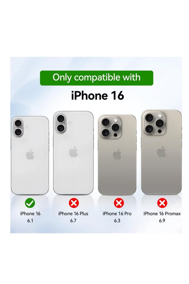 أوميكسبرو جراب مغناطيسي لهاتف iPhone 16 مقاس 6.1 بوصة، متوافق مع MagSafe، ظهر مقاوم للخدش، غطاء هاتف مغناطيسي شفاف مضاد للخدش - Image 2