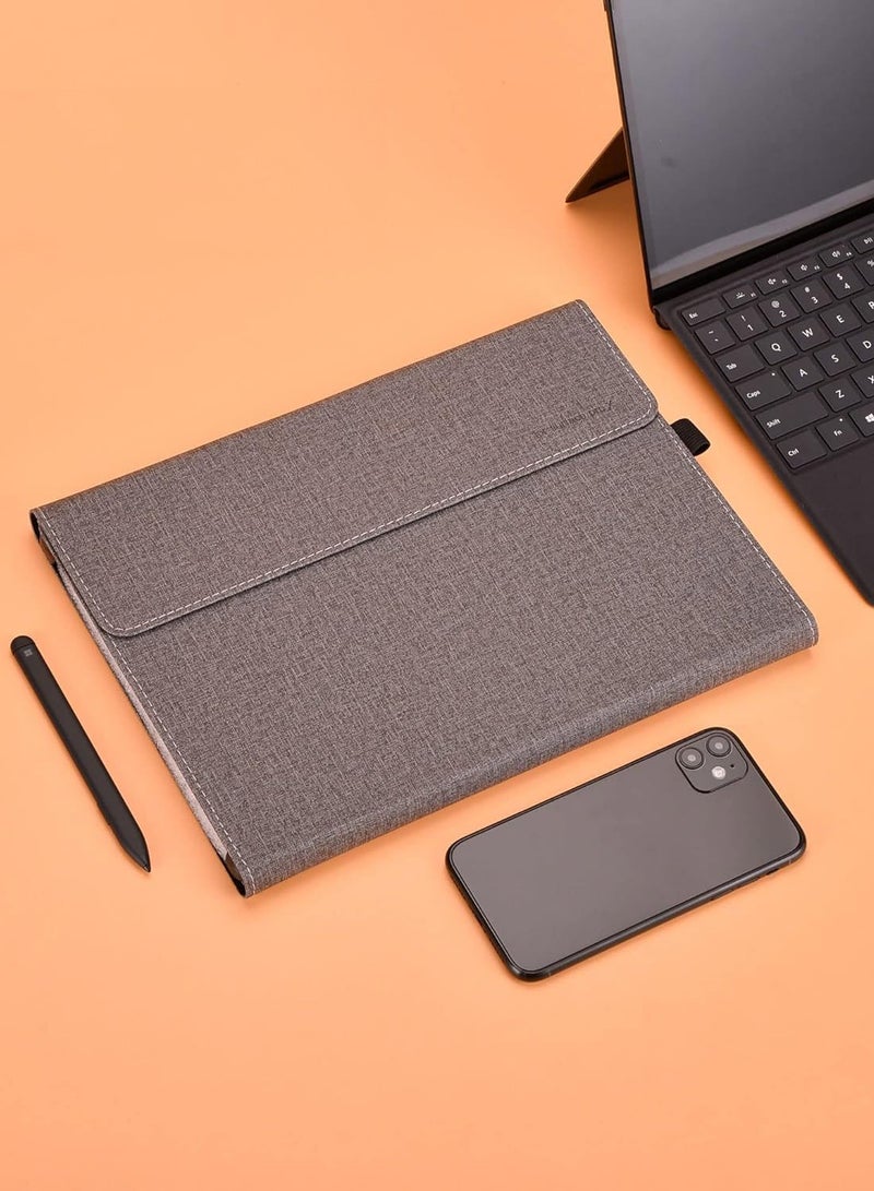 جيرينك غطاء الحماية للوحة التابلت المتوافقة مع Surface Pro 9، حافظة جلدية PU فاخرة قابلة للتعديل بزوايا متعددة - Image 3