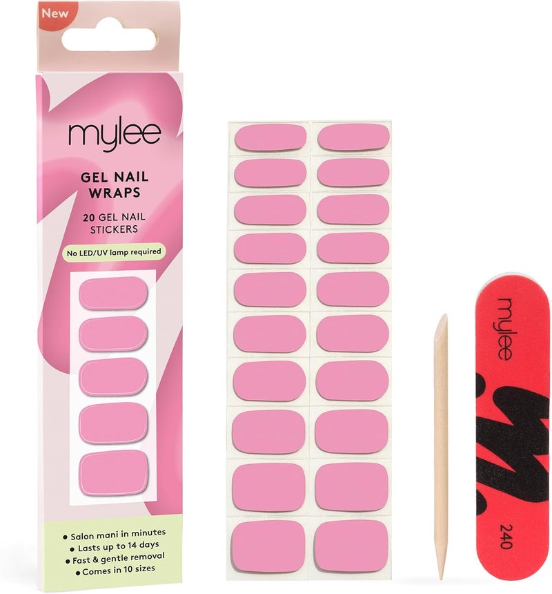 Mylee Gel Nail Wraps Stand by Me 10 PreCured Gel Stickers for Instant Mani No Lamp Needed ChipResistant Glossy Finish Lasts Up to 14 Days Easy to Apply Vegan CrueltyFree