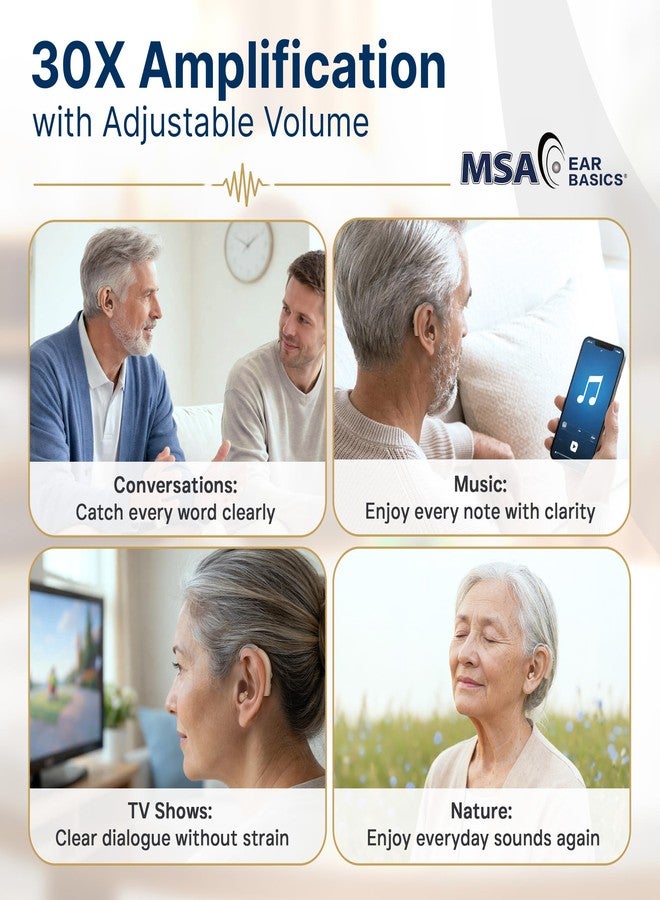 MSA 30X MSA PRO Sound Amplifier, Amplifies Sound by 30 Times, Up to 20 Hours Continuous Use, Lightweight, Nearly Invisible, Adjustable Volume, Fast Charging, Nude, 1ct - Image 5