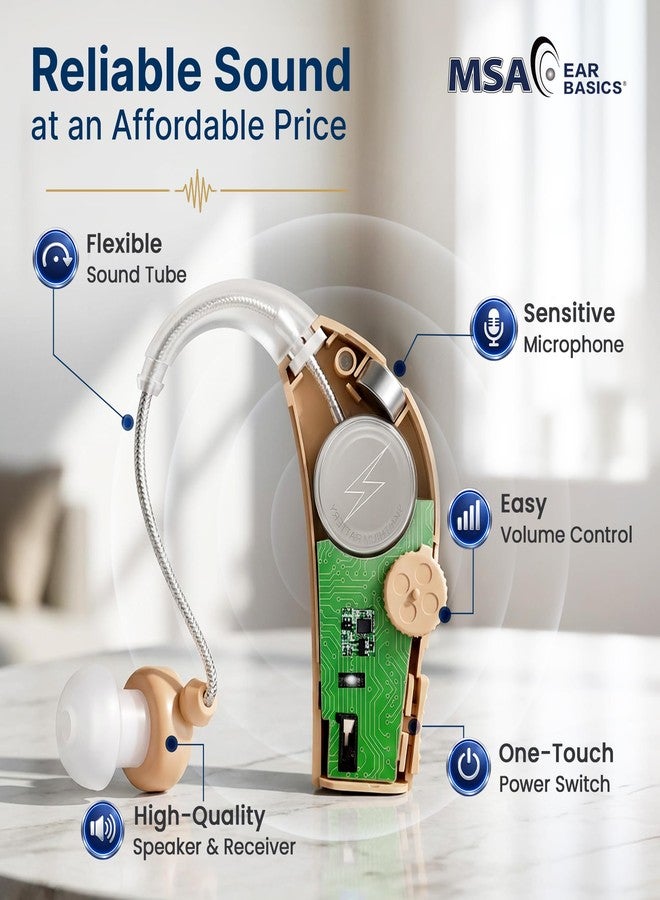 MSA 30X MSA PRO Sound Amplifier, Amplifies Sound by 30 Times, Up to 20 Hours Continuous Use, Lightweight, Nearly Invisible, Adjustable Volume, Fast Charging, Nude, 1ct - Image 2