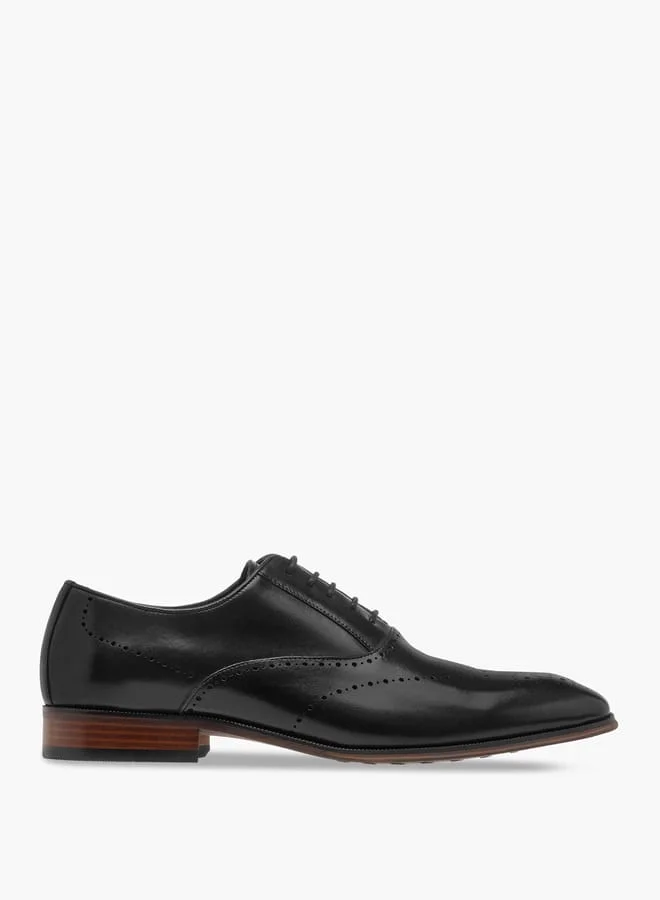 DUCHINI Men's Perforated Detail Lace-Up Oxford Shoes