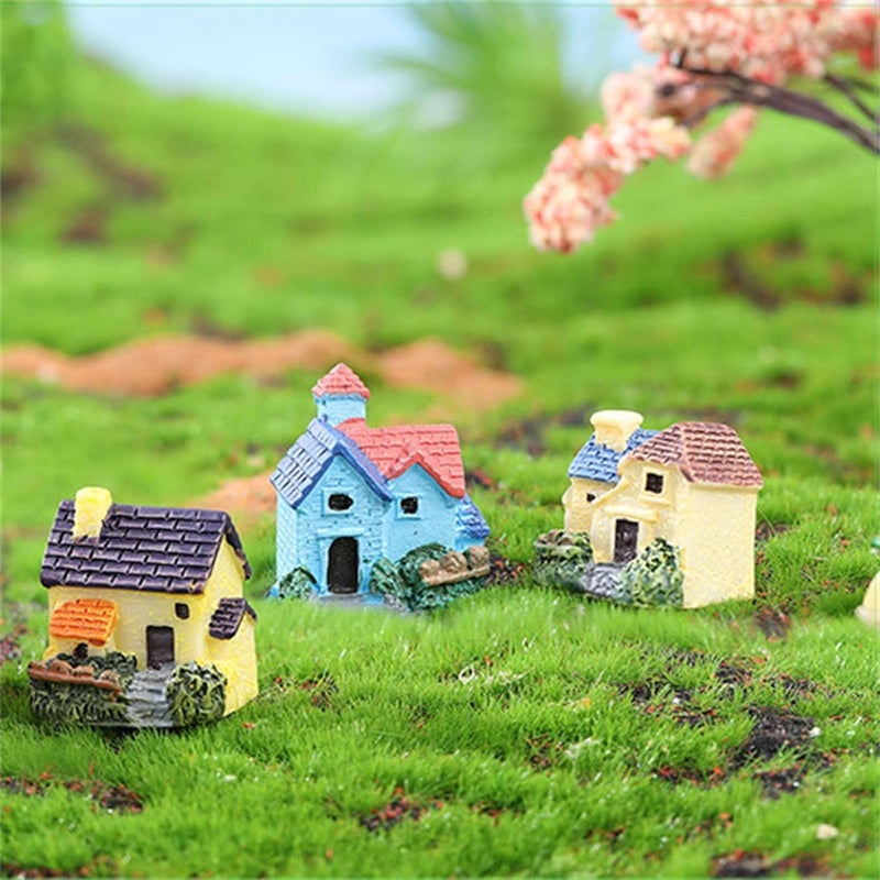 ChicAbode 8 Pcs Mini House Micro Landscape Miniature, Miniature Resin House for Fairy Garden, Micro Landscape Village Ornaments, Bonsai Terrarium Accessories, Home Decoration - Image 4