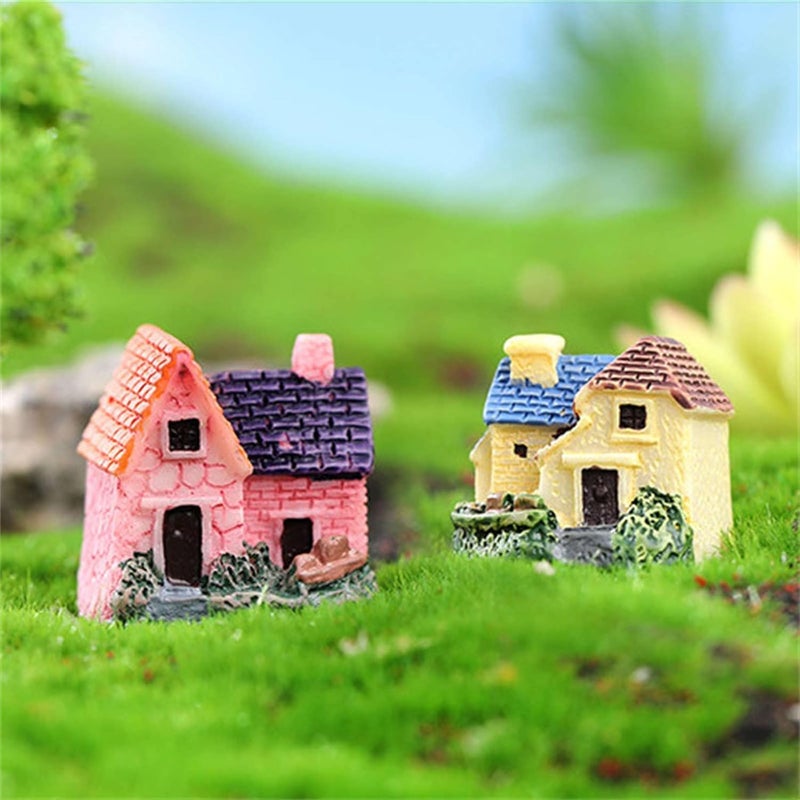 ChicAbode 8 Pcs Mini House Micro Landscape Miniature, Miniature Resin House for Fairy Garden, Micro Landscape Village Ornaments, Bonsai Terrarium Accessories, Home Decoration - Image 3