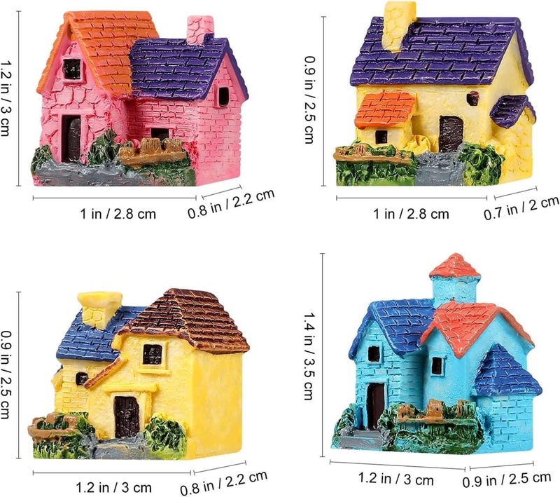 ChicAbode 8 Pcs Mini House Micro Landscape Miniature, Miniature Resin House for Fairy Garden, Micro Landscape Village Ornaments, Bonsai Terrarium Accessories, Home Decoration - Image 2