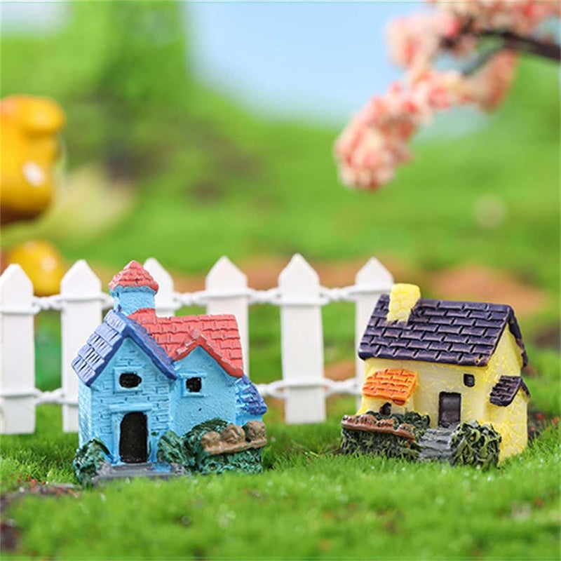 ChicAbode 8 Pcs Mini House Micro Landscape Miniature, Miniature Resin House for Fairy Garden, Micro Landscape Village Ornaments, Bonsai Terrarium Accessories, Home Decoration - Image 5