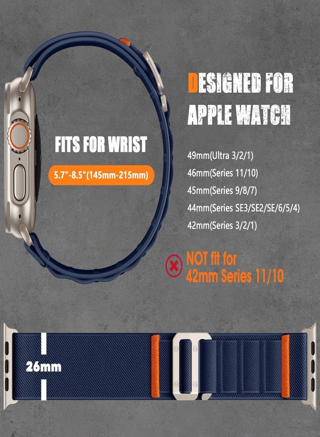 Bandletic أحزمة نايلون من Bandletic متوافقة مع ساعة Apple Watch Ultra 2/Ultra، أحزمة رياضية ناعمة، مسامية، متينة، عريضة، مزودة بخطاف G-Hook لساعات Apple Watch Series 10 مقاس 46 مم، و9/8/7 مقاس 45 مم، وSE2/SE 6/5/4 مقاس 44 مم، و3/2/1 مقاس 42 مم - Image 4