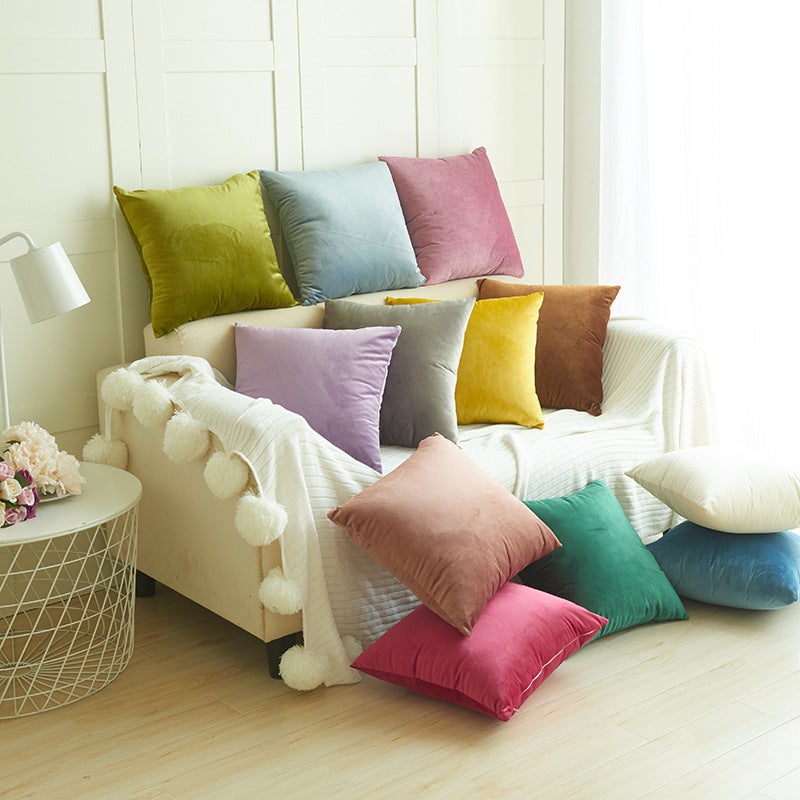 Nordic Solid Color Dutch Velvet Pillow Case Waist Sofa Cushion Car Pillow Case Does Not Contain Core Manufacturers Supply - Image 2