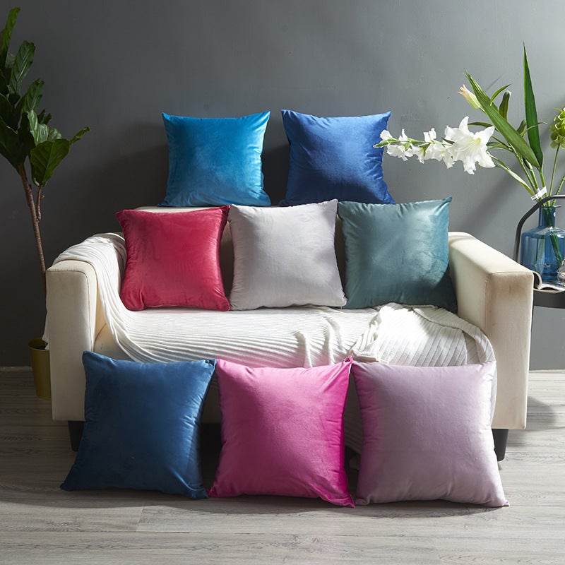Nordic Solid Color Dutch Velvet Pillow Case Waist Sofa Cushion Car Pillow Case Does Not Contain Core Manufacturers Supply - Image 3