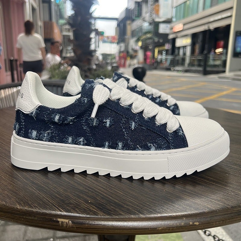 High Quality Numeris Men's Fashion Trendy Ripped Canvas Shoes Casual Couple Skate Shoes