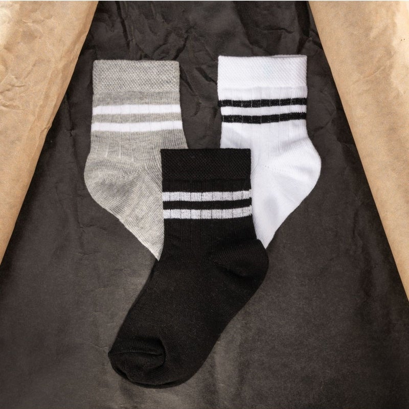 Novibaby 9-Pack Cotton Kids College Socks Baby Unisex Girls Women Boys School Socks, White Black Pink  - Image 3