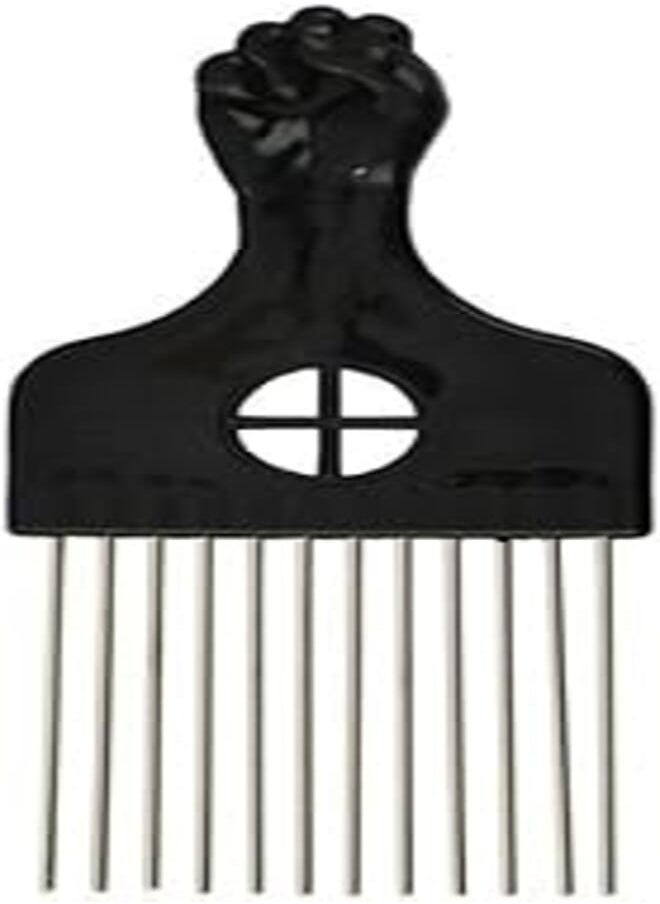AIRERA - Professional Afro Pick Hair Comb Metal Pick Comb Wide Tooth Hair Pick Comb Metal Hair Coloring Comb Wig Braid Comb Hairdressing Styling Tool for Curly Hair Style for Men Women(M) - Image 1