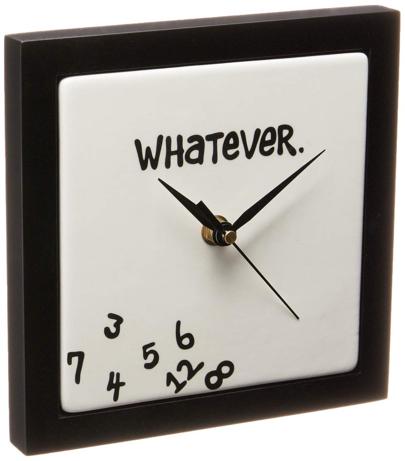Enesco Whatever Scrambled Numbers Always Late 75 x 75 Inch Square Hanging Wall Clock