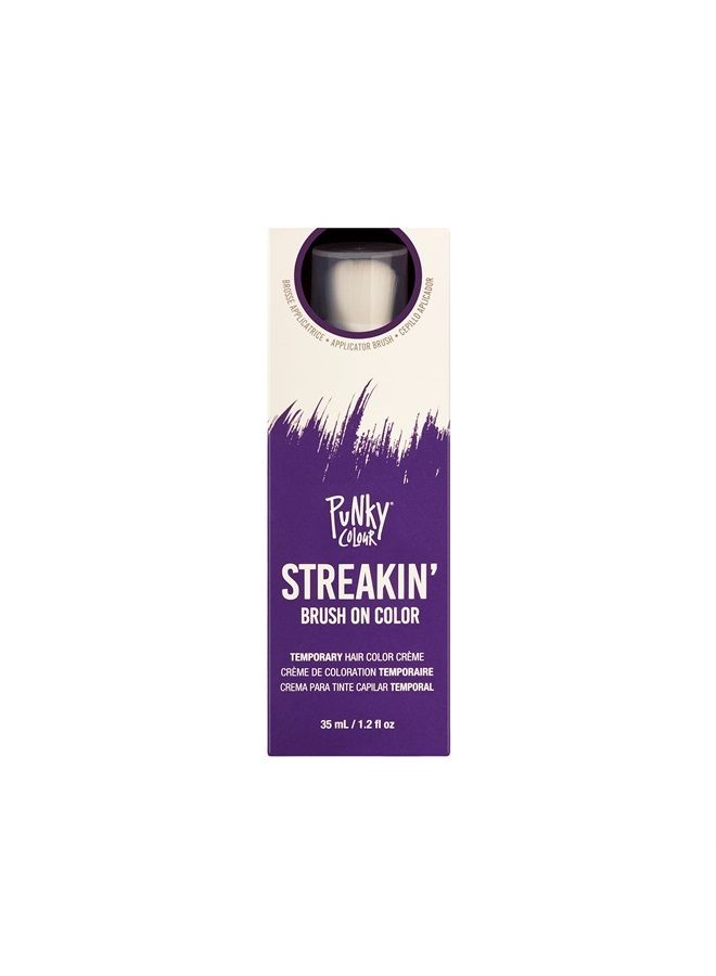 Punky Colour Streakin' Brush on Color Orchid, Temporary Hair Color Creme, Instant, DIY Hairstyle, Vibrant, Soft Hold, Men Women Kids, Easy-Squeeze Tube, 1.2 fl oz - Image 1
