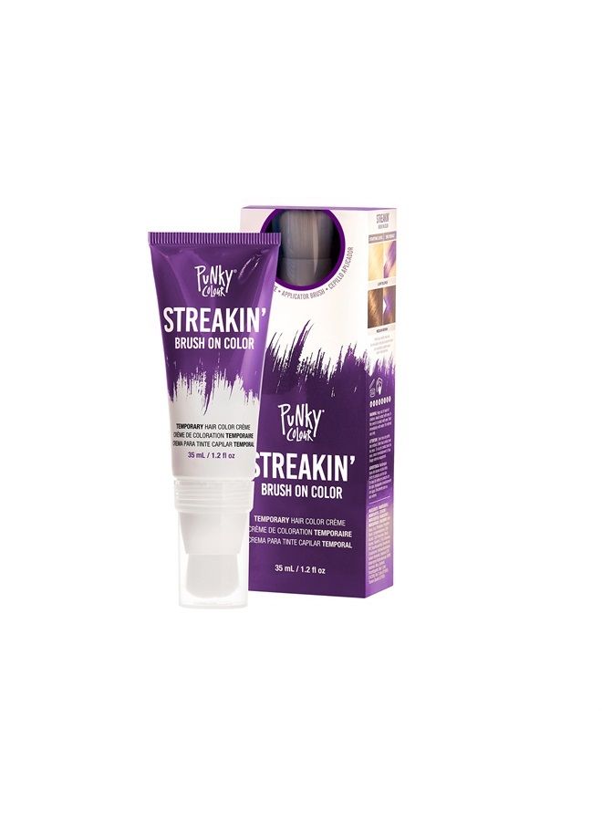 Punky Colour Streakin' Brush on Color Orchid, Temporary Hair Color Creme, Instant, DIY Hairstyle, Vibrant, Soft Hold, Men Women Kids, Easy-Squeeze Tube, 1.2 fl oz - Image 2
