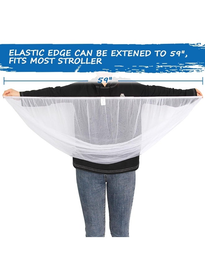 Coldwind Mosquito Net for Stroller(2 Pack), Baby Mosquito Net Bug Net for Car Seat, Bassinets, Cradles, Playard, Pack N Plays and Portable Mini Crib, Baby Insect Netting, White - Image 2