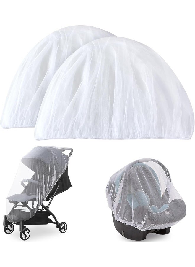 Coldwind Mosquito Net for Stroller(2 Pack), Baby Mosquito Net Bug Net for Car Seat, Bassinets, Cradles, Playard, Pack N Plays and Portable Mini Crib, Baby Insect Netting, White - Image 1