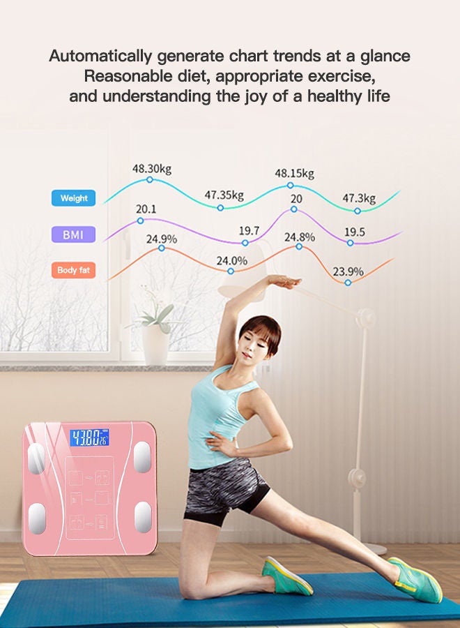 شاربدو مقياس دهون الجسم بتقنية البلوتوث ، مقياس وزن الحمام الرقمي اللاسلكي الذكي BMI محلل صحة مراقب تكوين الجسم مع تطبيق الهاتف الذكي لوزن الجسم ، الدهون ، الماء ، مؤشر كتلة الجسم ، إلخ. - Image 5